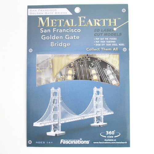 Metal Earth, 3D Model Kits, Metal, Gifts, Golden Gate Bridge, 2351